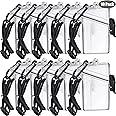 10 Pack Waterproof ID Badge Holder Case Waterproof Sports Case Vertical Badge Holders with Lanyard and Keychain