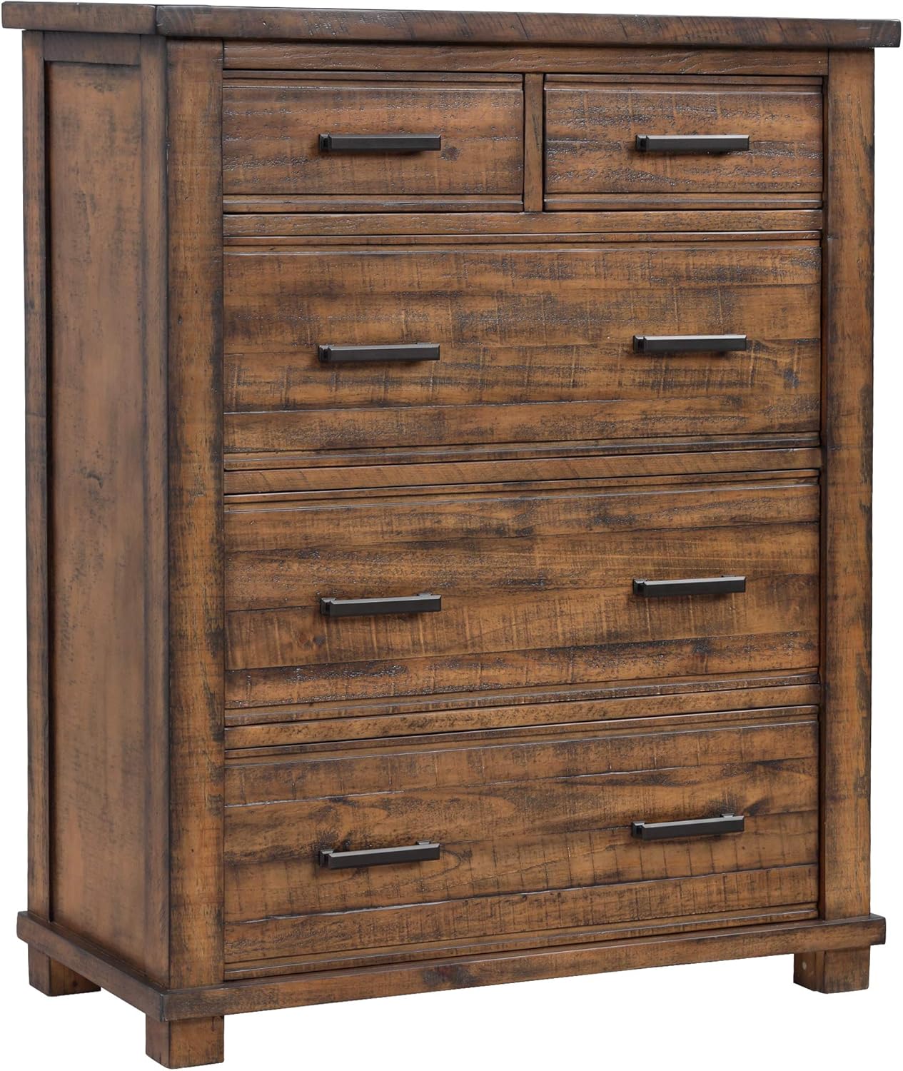 Knocbel Farmhouse 5Drawer Chest with Antique Metal Handles
