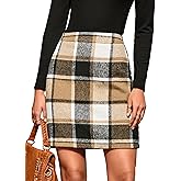 Simplee Women's High Waist Faux Suede Mini Bodycon Skirt