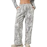 Dsewpaur Camo Pants for Women Wide Leg High Waist Drawstring Camo Sweatpants Fleece Baggy Causal Jogger Workout Pants