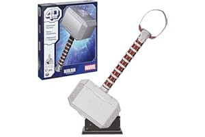 4D Build, Marvel Mjolnir Thor Hammer 3D Puzzle Model Kit with Stand 87 Pcs | Thor Desk Decor | Building Toys | 3D Puzzles for Adults & Teens 12+