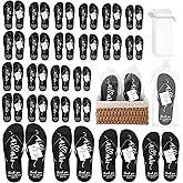 Breathffy 24 Pairs Wedding Flip Flops Bulk Slippers Flip Flops Women Wedding Sandals with Size Cards Drawstring Bags