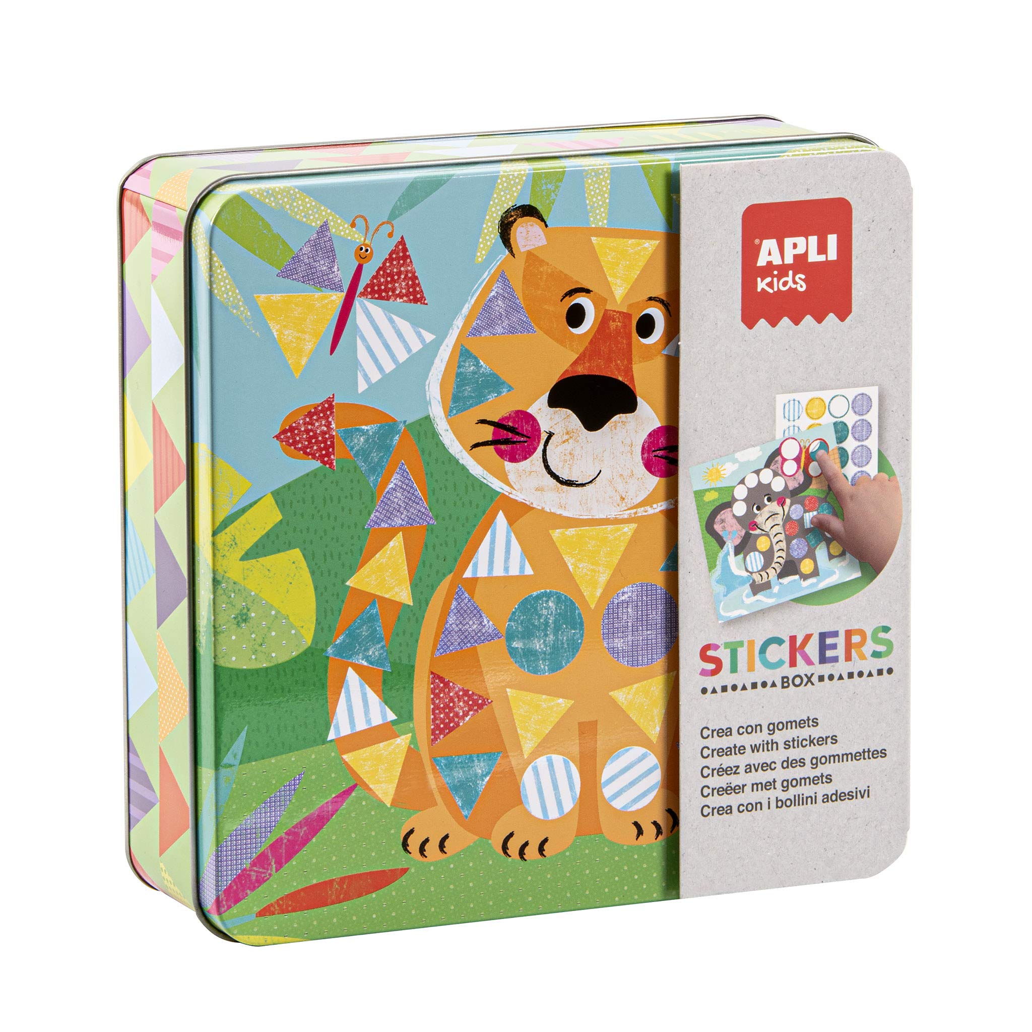 Apli kids Metal Box with Preschool Gummies Set Tiger