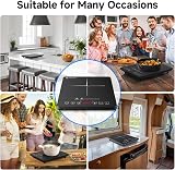 AMZCHEF Single Induction Hob 2000W Portable 20 Power 20 Temp Settings view 9