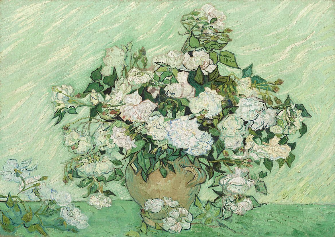 Vincent Van Gogh: Roses. Fine Art Print/Poster. Size A4 (29.7cm x 21cm)