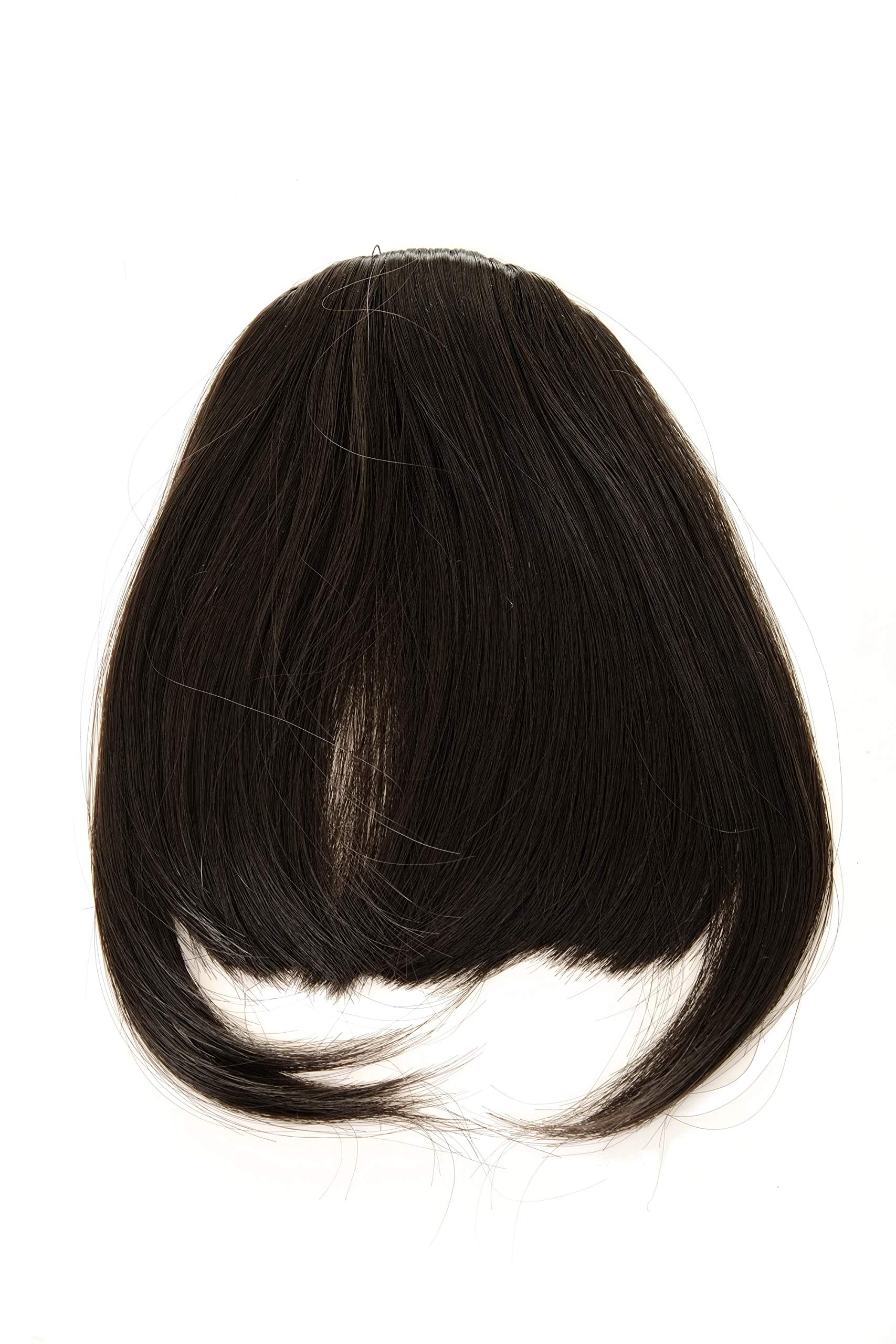 WIG ME UP - YZF-W1030-3 Hair Piece Clip-in Bangs Fringe long framing strands for perfect natural fit heat resistant fiber styleable dark brown