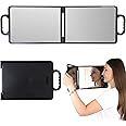 Large Folding Mirror with Double Handle - Rectangular Folded Handheld Mirror with Handles - Haircut Mirror - Salon Mirror