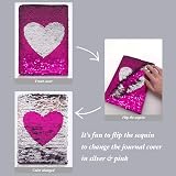 GINMLYDA Reversible Sequin Diary for Girls 8.5x5.5 in 160 Pages Pink Heart view 2