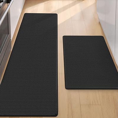 COLOR&GEOMETRY Color G 2 Piece Kitchen Mats Set Black 44x150 cm Each