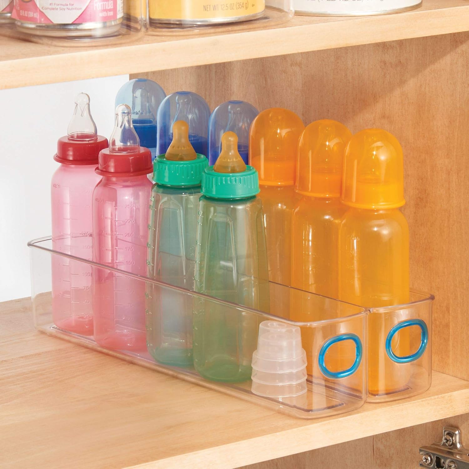 iDesign IDjr Double Bin Organizer with Two Compartments for Kitchen