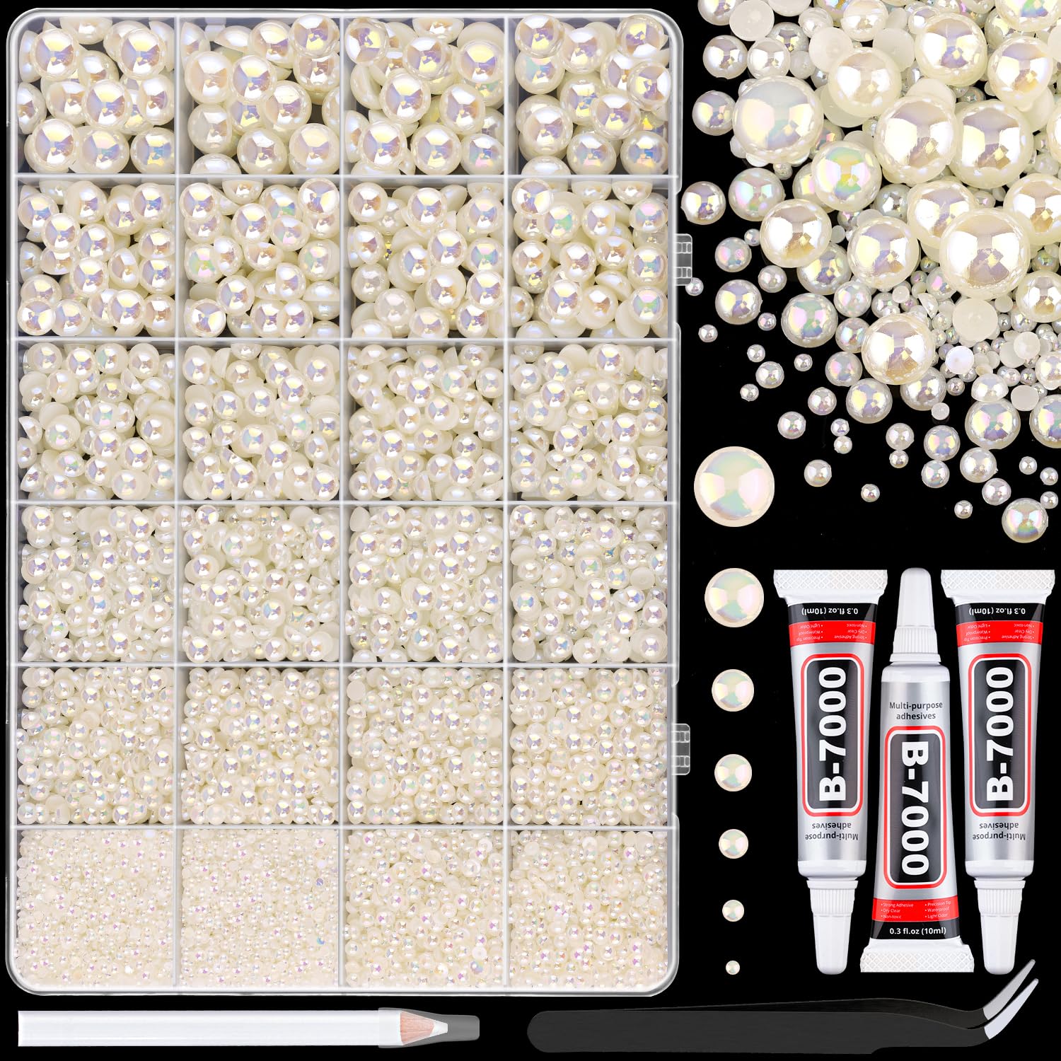 11000Pcs Flatback Pearls for Crafting