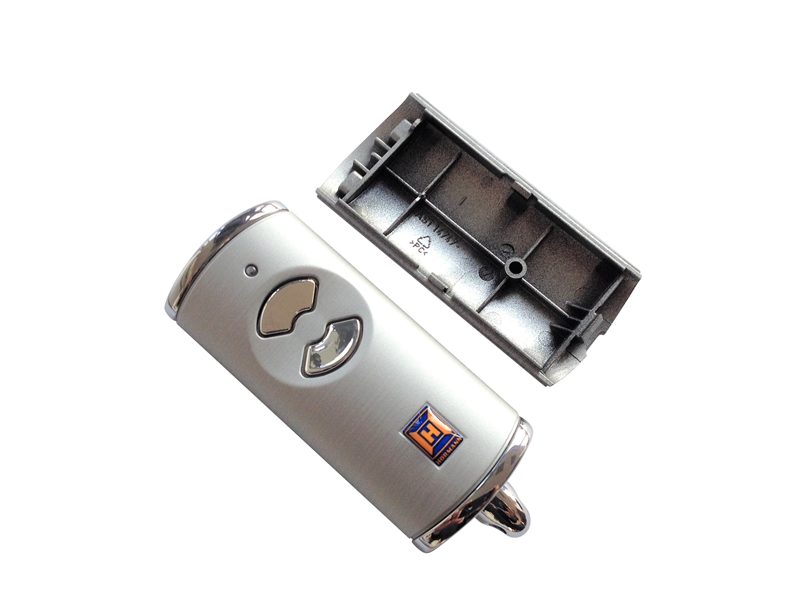 Hörmann HSE2BS hand-held transmitter cover, silver look, empty housing without battery, without circuit board, spare part upper and lower shell