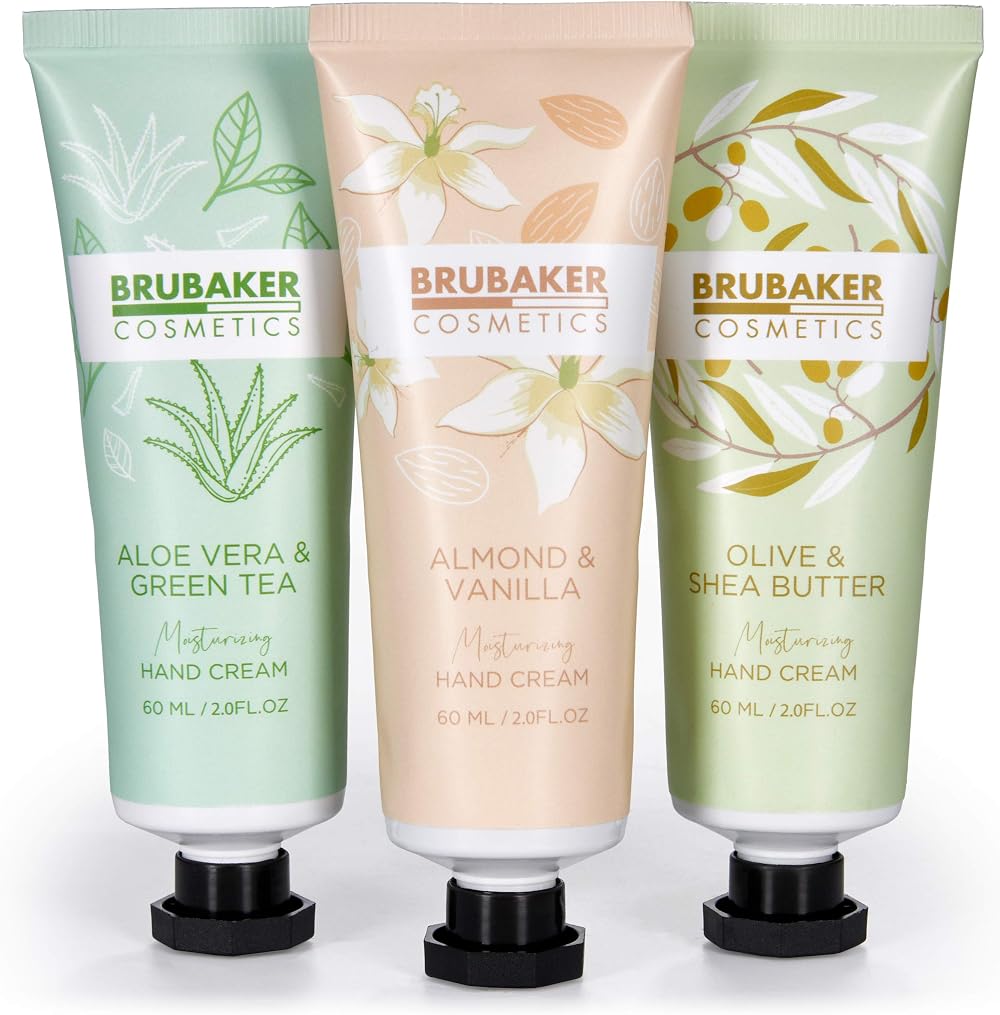 BRUBAKER Hand Cream Gift Set 3 Pack Moisturizing Urea Shea Butter Women Men