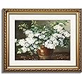 ARPEOTCY Vintage Gold Framed Wall Art, Nature Floral Flowers Retro Paintings, Canvas Prints Artwork with Antique Frame, Victorian Wall Pictures Decor for Living Room Gallery Room, 13x16 inch