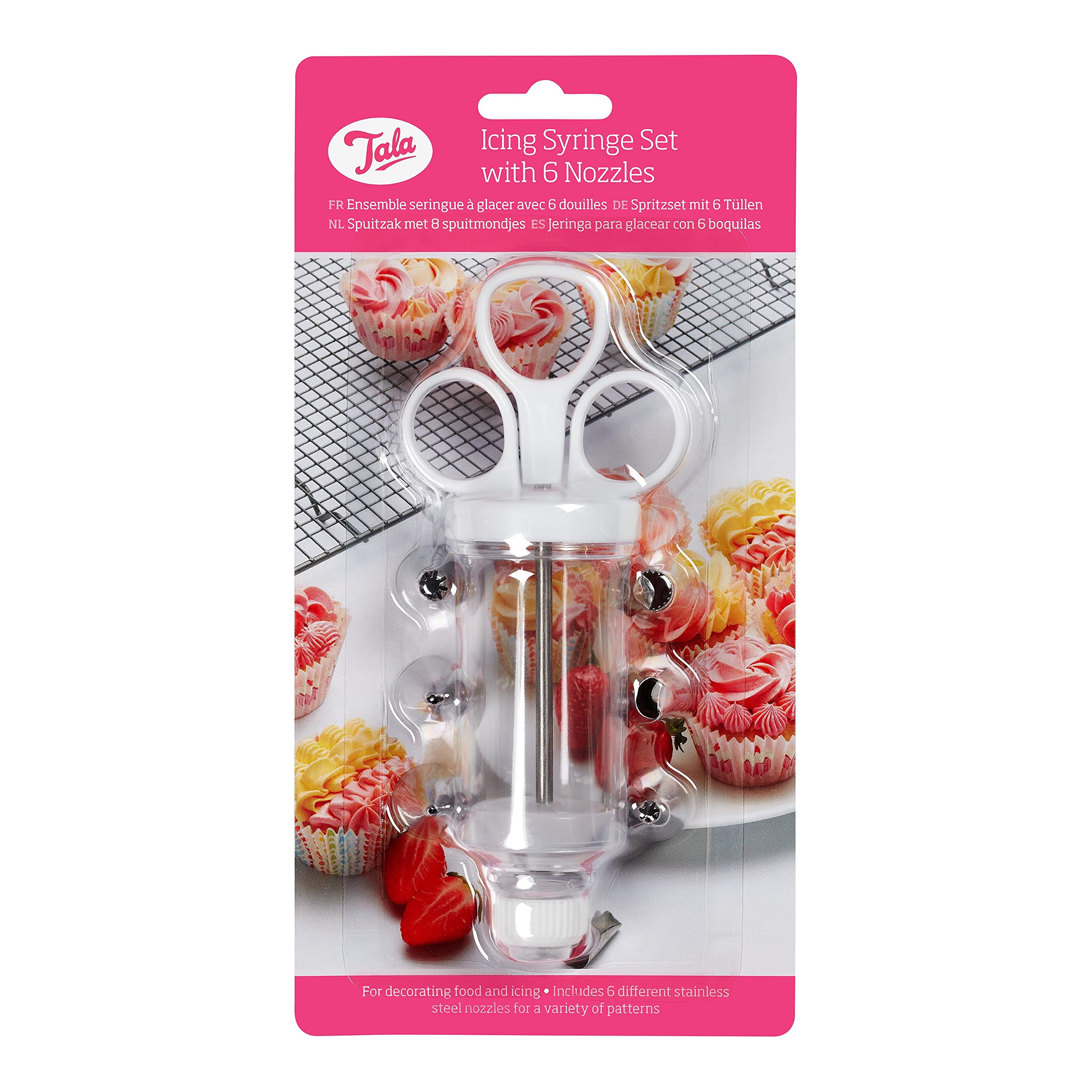 Tala Icing Syringe Set with 6 Nozzles,White,Icing Syringe with 6 Nozzles — image 1