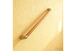 FIRMETAL 6 FT Modern Aluminum Handrail Set - ADA Compliant Indoor & Outdoor Stair Railing. 1.4" Diameter Grab Bar. Wall-Mounted with 90°Wall Return End. Ideal for Safe Grip，Rust Free(Cherry Wood Grain, 6 FT)