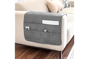 Sofa Armrest Organizer with 6 Pockets, Remote Control Holder, 35x19" Holder Storage Organizer Magazine Holders, Non-Slip Armr