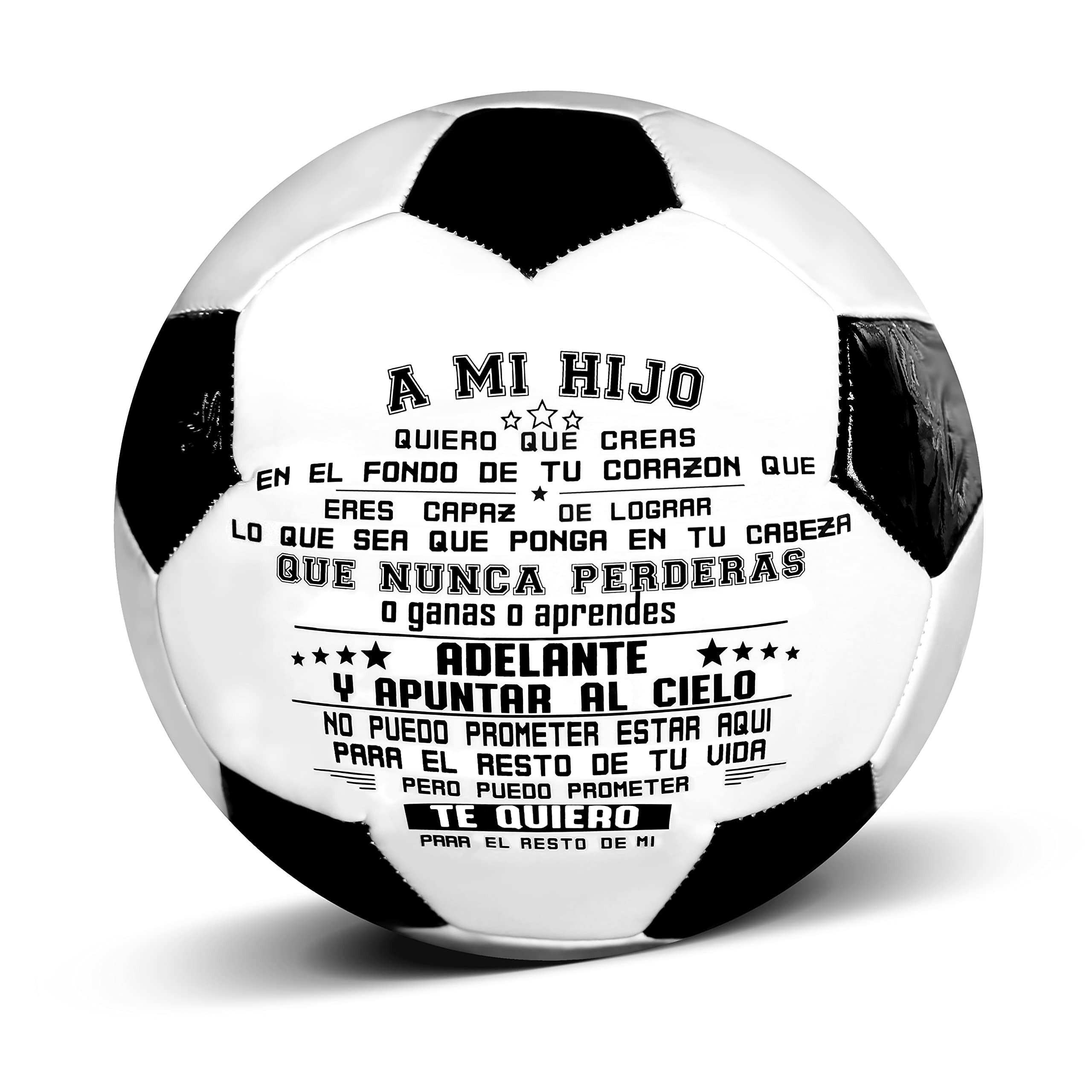 Uloveido A Mi Hijo balones de fútbol - To My Son Football Size 5 Match Training Soccer Ball Spanish Language Y594 (A Mi Hijo) — image 1