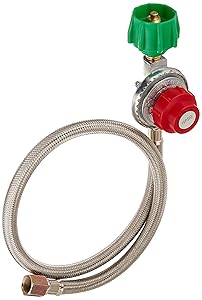 King Kooker 4010081 30502-HP Regulator & SS Hose with Male End