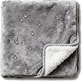 CREW FLX Waterproof Blanket for Bed Intimacy (90"x 80" King Size) Reversible Fleece | Sherpa, Love Blanket, Water Proof TPU Stain Proof Couch Furniture Mattress Winter Large Dog Bed Cover - Gray