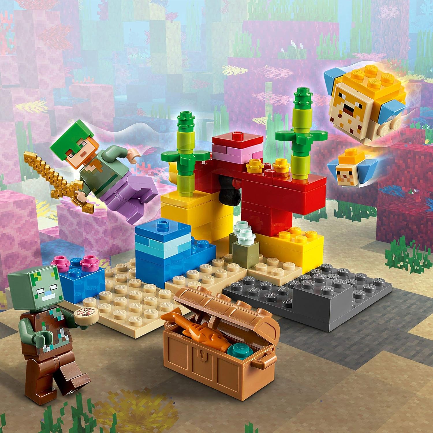 Amazon Co Jp レゴ Lego マインクラフト サンゴ礁 おもちゃ Amazon Co Jp レゴ Lego マインクラフト サンゴ礁 おもちゃ