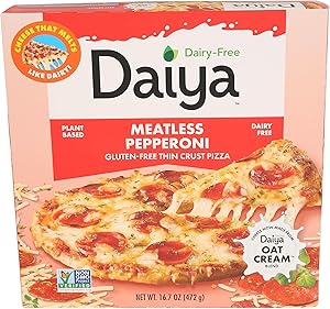 Daiya, Frozen, Dairy Free Gluten Free Meatless Pepperoni Vegan Pizza, 16.7 Ounce