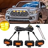 Grill Lights for 2020 2021 2022 2023 Toyota Tacoma OEM Off Road & Sport Replacement, 4pcs Front Grille Raptor Lamps Car Accessories with Two Fuse