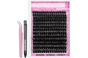 Lash Clusters Kit 150D Fluff Cluster Eyelash 10-18MM 180PCS Extensions Thick Volume Eyelash Clusters