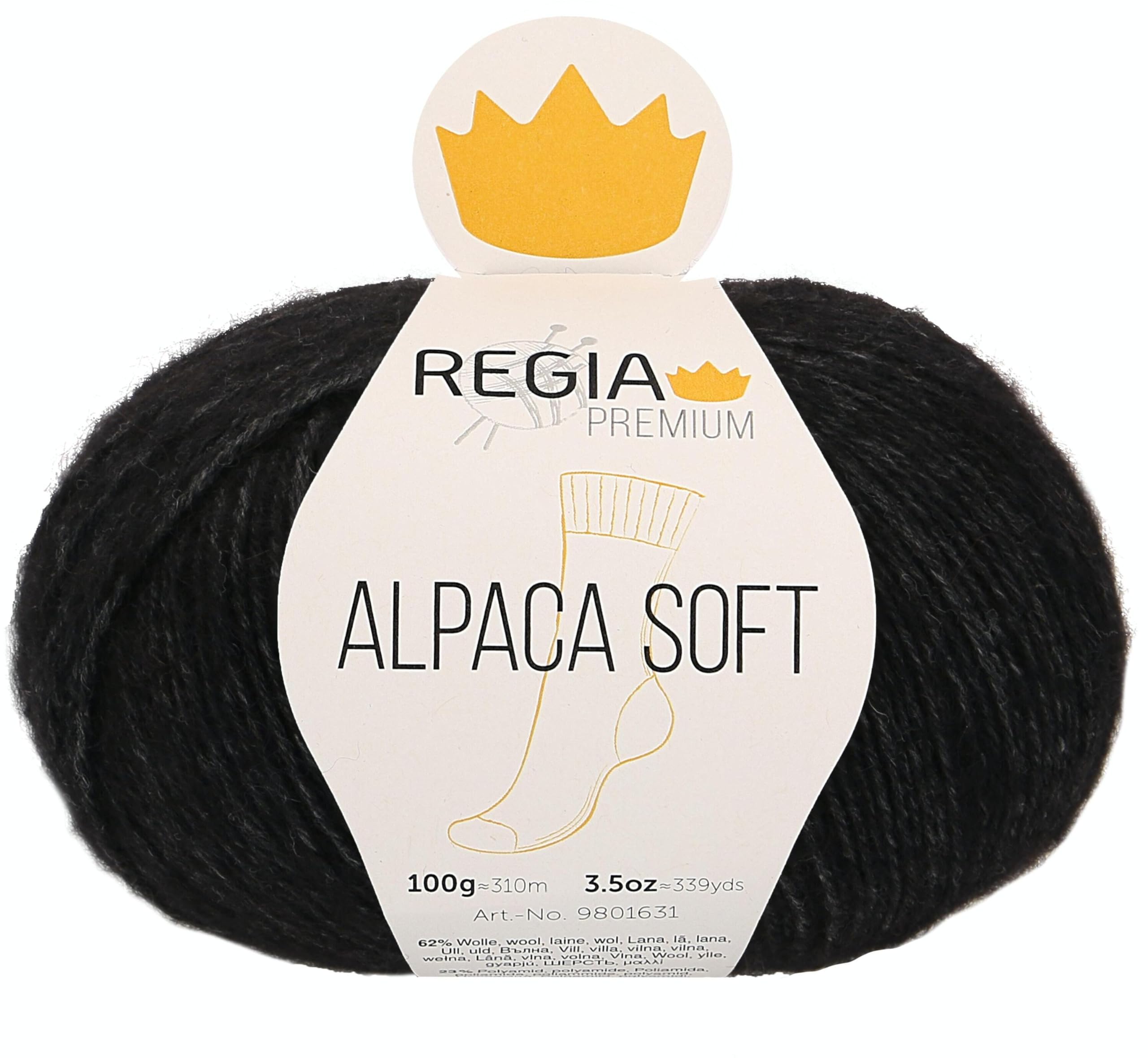 Regia Schachenmayr Premium Alpaca Soft, 100 g Black Hand Knitting Yarn — image 1