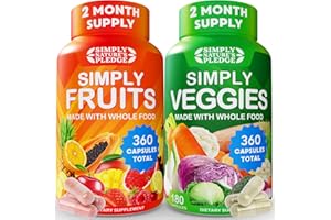 Simply Nature's Pledge -Packed with 42 Different Fruits & Vegetables - Made with Whole Food Superfoods - with Aloe Vera – 100% Soy Free -2 Month Supply- 180 Count (Pack of 2)