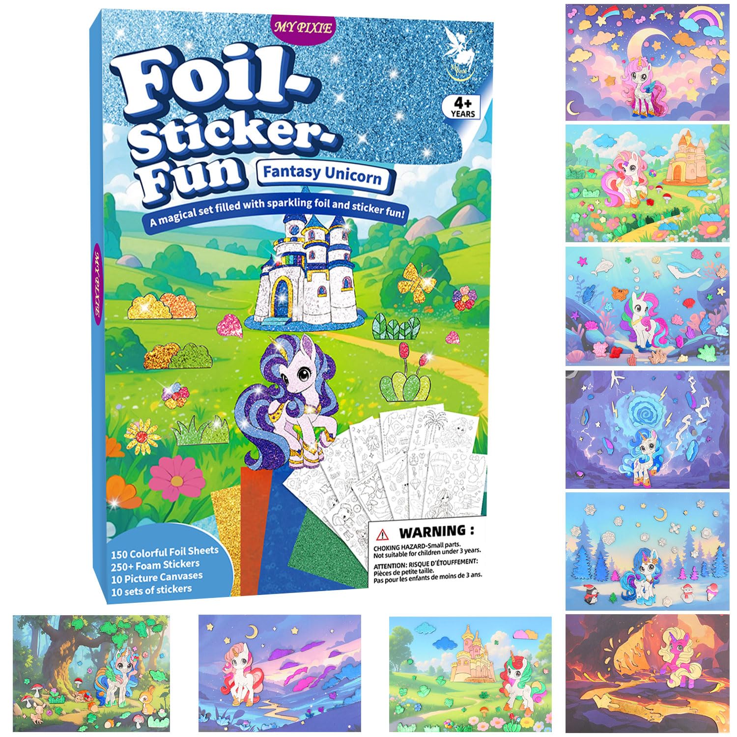 Photo 1 of **missing everything but 10 picture canvases***MyPixie Foil Art & Fun - No Mess Princess Foil Crafts for Kids,Arts & Crafts Kits, DIY Creative Activity, Christmas Birthday Gifts for Girls 4 5 6 7 8 9 10 Year Old***missing everything but 10 picture canvase