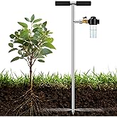 Deep Root Watering Tool for Trees Watering Spike with Fertilizer Bottle | Stainless Steel Root Feeder, Upgraded Brass Valve, Comfortable T-Handle for Outdoor Garden, Plant &amp; Shrubs Growth