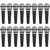 NUOBESTY Fake Microphone for Kids Handheld Microphone Prop Plastic Mics Pretend Toys for Karaoke Costume Prop Halloween Party Favors 16Pcs