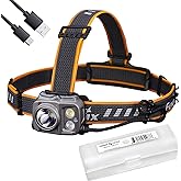 Fenix HP25R v2.0 Headlamp, 1600 Lumen Spotlight, 400 lumens Floodlight and Red Light, USB-C Rechargeable with LumenTac Organizer