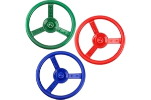 RESTROMA 3 Pack Playground Steering Wheel Swingset Playset Wheel Toys Plastic Steering Wheel for Kids Outdoor Backyard Playhouse Treehouse (Color Set 2)
