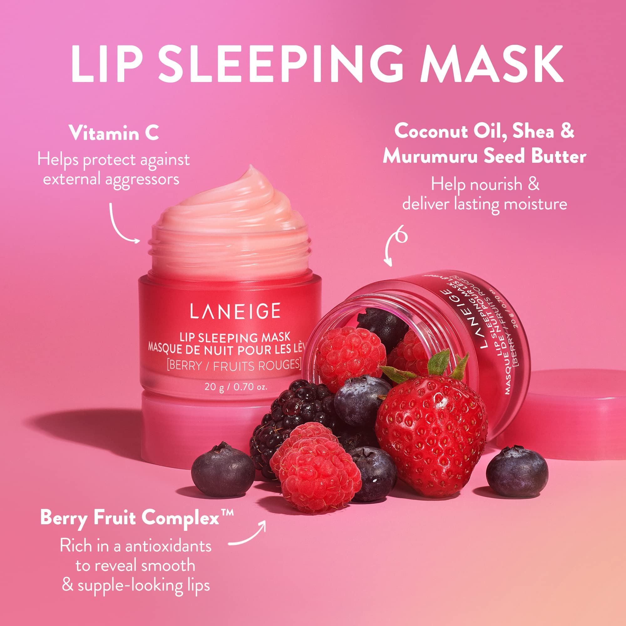 LANEIGE Lip Sleeping Mask Vanilla Nourish & Hydrate with Vitamin C