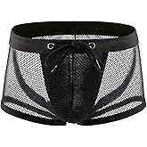 Evankin Sexy Underwear for Men Breathable Mesh Boxer Briefs Trunks