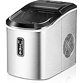 EUHOMY Ice Maker Machine Countertop, 26 lbs in 24 Hours, 9 Cubes Ready in 8 Mins, Electric ice maker and Compact potable ice 