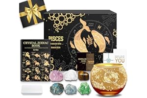 Aovila Pisces Birthday Gifts for Women - Pisces Candle Holder Crystals Birthstones Gifts Box Set - Zodiac Gifts Astrology Horoscope Gifts Birthday Gifts for Her Mother Sister Best Friends