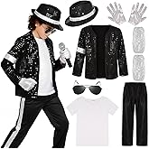 BAURGHOP Kids Dance Star Costume for Boys 80s 90s Pop Stage Outfits for Halloween