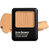 Black Radiance Pressed Powder, Pigment-Rich Matte Finish for Light Skin Tones, Oil-Absorbing Compact with Mirror &amp; Sponge - Biscotti