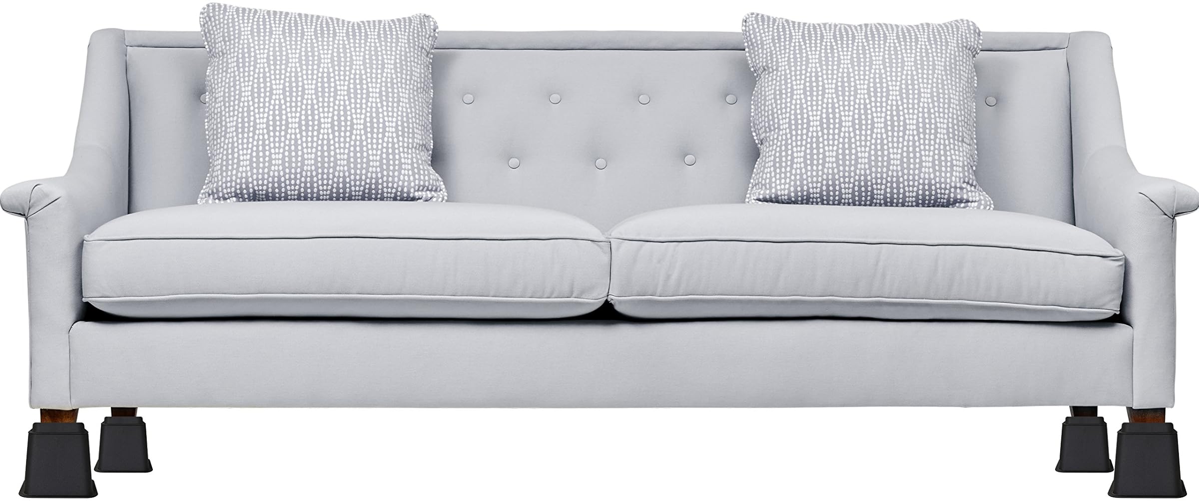 (Black) - Premium Adjustable Furniture Risers - 5 to 23cm Bed Riser, Table Riser, Chair Riser or Sofa Riser - 8 Piece Set (Black) - by Utopia Bedding