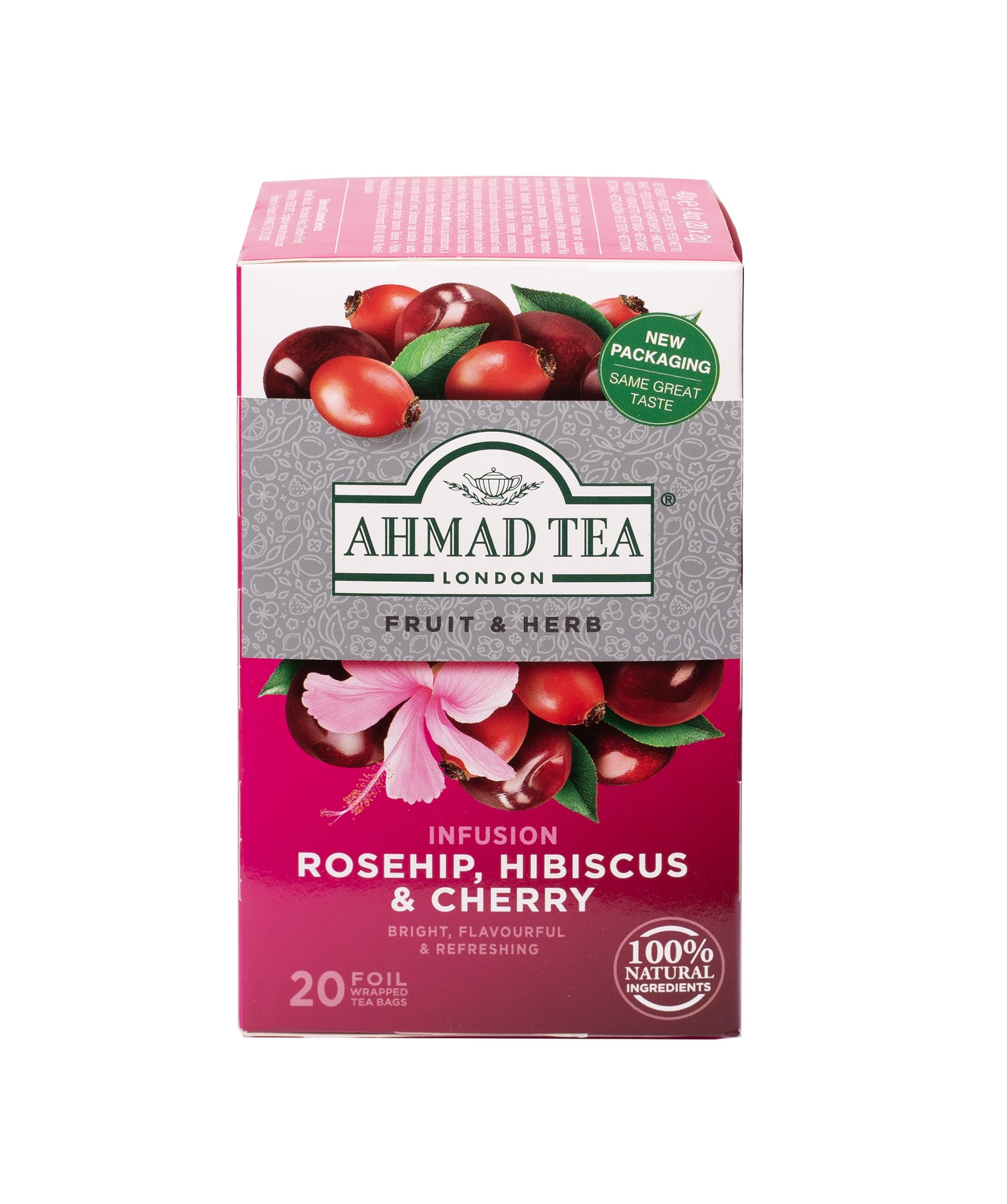 Ahmad Tea Rosehip, Hibiscus & Cherry Fruit & Herbal Infusion - 20 Teabags