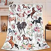 Horse Blanket Horse Throw Blanket Gifts for Girls Women Kids Boys Adults Man Super Soft Cozy Plush Fluffy Fuzzy Fleece Blanket Decor 40''X50''