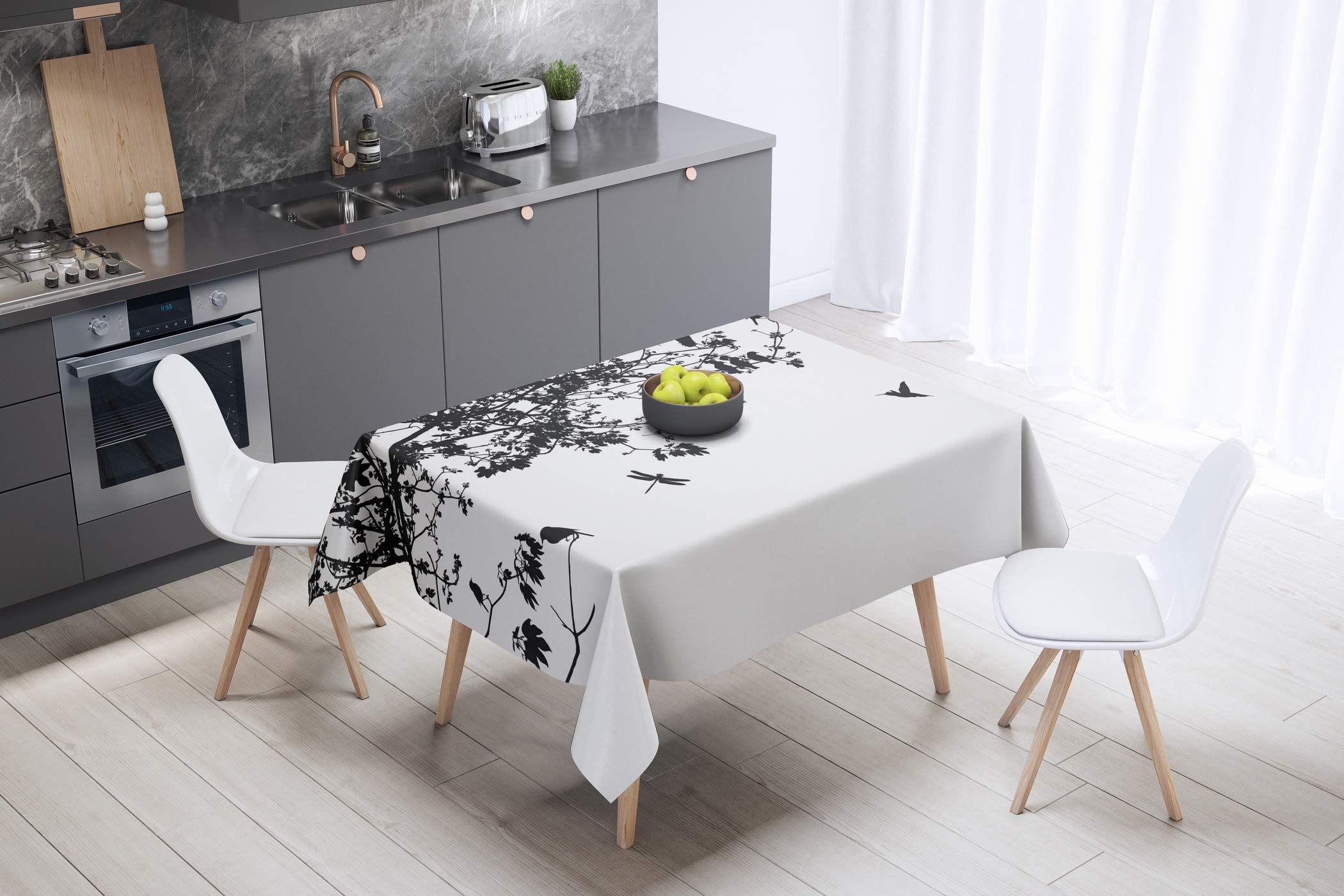Bonamaison Kitchen Decoration, Tablecloth, 140cm x 140cm - Designed and Manufactured in Turkey
