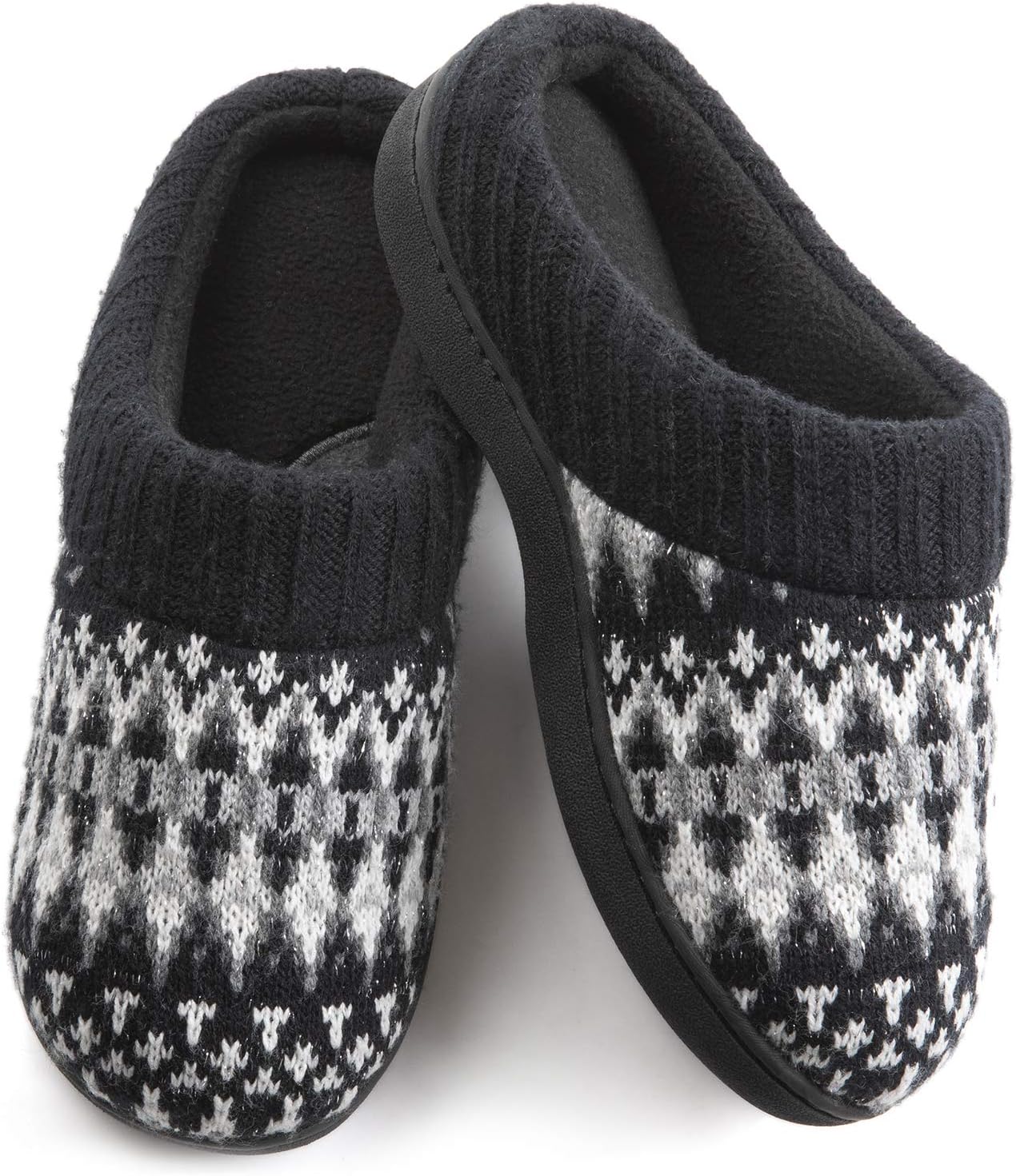 Ladies Christmas Tree Sweater Knit Warm Cozy Slippers