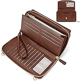 Peacocktion Womens Crossbody Wristlet Wallets with Cell Phone Pocket RFID Vegan Leather Cross Body Purses Travel