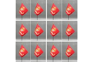 WORLD FLAGS DIRECT MADE IN USA!! Box of 12 US 4x6" Military Armed Force Miniature Desk & Table Flags; 12 American Made Small Mini United States Military Flags (4"x6" US Marine Corps - 12 Flags)