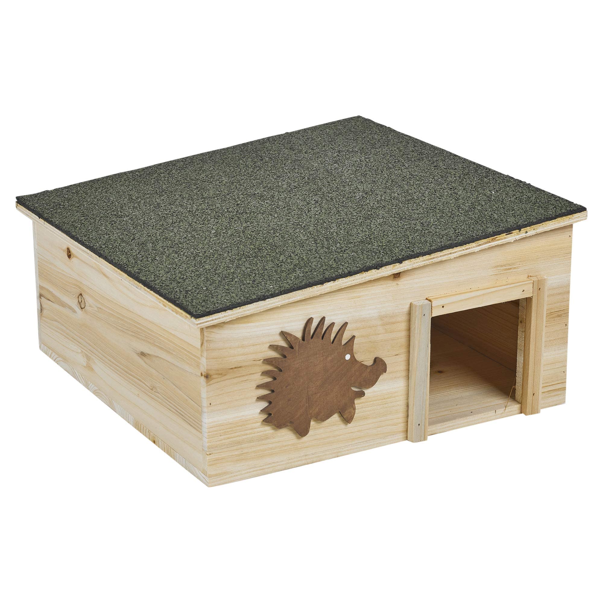 URBNLIVING Wooden Best Pet Garden Hedgehog House Nature Hibernation Box with Roof Nature Shelter Home Predator Proof Indoor Outdoor All-Season Wildlife Habitat