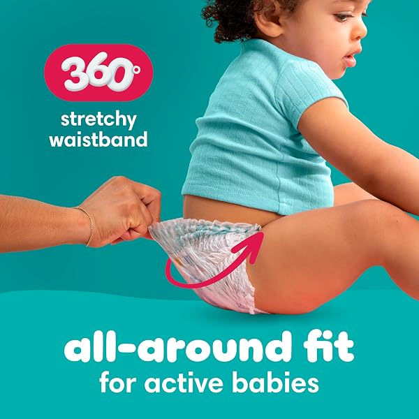 PAMPERS DIAPERS – CRUISERS 360 – SIZE 6, 104 COUNT, BABYPROOF UP TO 100% LEAKPROOF PULL-ON DIAPER